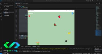 تصویر پروژه آماده بازی میوه Fruit Catcher با پایتون و کتابخانه pygame 