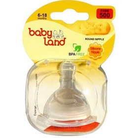 تصویر سر شیشه دهانه عریض کد 500 بی بی لند Baby Land Round Nipple Code 500 Volume 12g