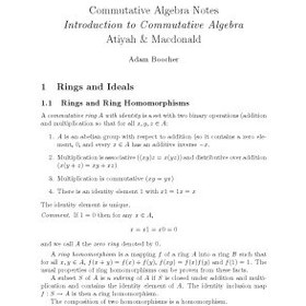 تصویر دانلود کتاب Commutative Algebra Notes, following Introduction to Commutative Algebra Atiyah & Macdonald (version 24 Feb 2007) version 24 Feb 2007 کتاب انگلیسی یادداشت های جبر جابجایی، در ادامه مقدمه ای بر جبر جابجایی آتیه version 24 Feb 2007