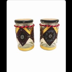 تصویر شیشه حبوبات شیک بزرگ جفت 