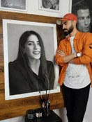 تصویر نقاشی چهره سیاه قلم ابعاد A1 