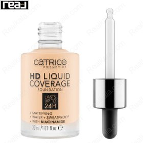 تصویر کرم پودر مایع اچ دی کاتریس حاوی نیاسینامید شماره 002 Catrice HD Liquid Coverage Foundation Porcelain Beige 