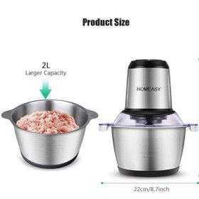 تصویر خرد کن و آسیاب برقی 2 لیتری HOMEASY Meat Grinder Homeasy