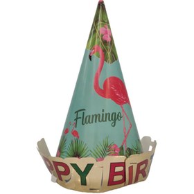 تصویر کلاه تاج دار تم تولد فلامینگو 