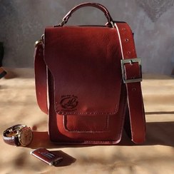 تصویر کیف اداری چرم طبیعی گاوی رنگ عنابی 