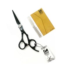 تصویر قیچی آرایشگری کرتزر فینی 6اینچ مشکی (کات و کوتاهی - قدرتی سیما) Kretzer Finney Barber Scissors 6 inches black (cutting and shortening - Sima power)