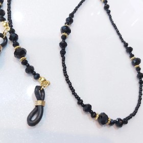 تصویر بند عینک مشکی کریستالی 