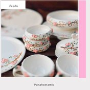 تصویر کاسه سرامیکی سایز ۱۲ طرح چشم‌نواز مناسب پذیرایی و دکور 