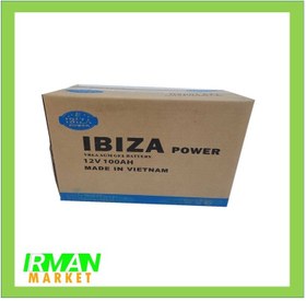 تصویر باتری 100 آمپر ساعت برند IBIZA سری ژل Deep cycle Solar Battery 100Ah IBIZA Deep cycle