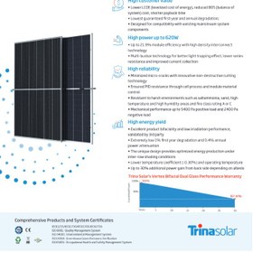 تصویر پنل خورشیدی 620 وات ترینا سولار – Trina Solar 620W 