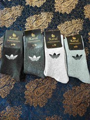 تصویر جوراب حوله ای ادیداس - طوسی روشن 