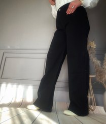 تصویر شلوار جین نیم‌بگ مشکی 