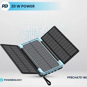 تصویر پاوربانک خورشیدی پاورولوژی مدل PP070 ظرفیت 16000 میلی آمپر ساعت POWER BANK SOLAR