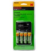 تصویر شارژر باتری کداک مدل K620 همراه با 4 عدد باتری قلمی KODAK K620 CHARGER WITH AA*4