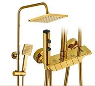 تصویر دوش حمام پیانویی برند Hyshin مدل آلفا اقتصادی رنگ طلایی 