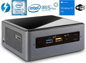 تصویر Intel NUC8i7BEH Mini PC / HTPC، Intel Core i7-8559U حداکثر 4.5 گیگاهرتز ، 16 گیگابایت DDR4 ، 250 گیگابایت NVMe SSD ، WiFi ، بلوتوث 5.0 ، Thunderbolt 3 ، پشتیبانی 4K ، قابلیت Dual Monitor ، Windows 10 Pro 