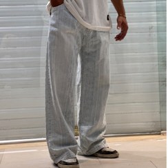 تصویر شلوار بگ ابی یخی کاستوم 