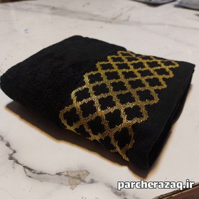 تصویر حوله دست و صورت مشکی نارین ساپ حوله دستی آذرریس مشکی نارین ساپ