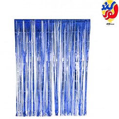 تصویر پرده تزئینی متالایز آبی 