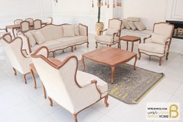 تصویر مبل نئوکلاسیک و مدرن گندم با مبل تک کویین و فرانسوی کد ۴ 