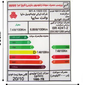 تصویر برچسب انرژی وانت سایپا 