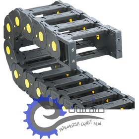 تصویر انرژی چین (Energy chain) برند جفلو (JFLO) ابعاد 45 در 100 میلیمتر با شعاع خمش 150 Energy chain, JFLO brand, dimensions 45 x 100 mm with a bending radius of 150