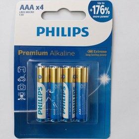 تصویر باتری نیم قلمی فیلیپس مدل Ultra Alkaline بسته چهار عددی PHILIPS