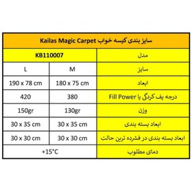 تصویر کیسه خواب پر کایلاس Kailas Magic Carpet Down Sleeping Bag 