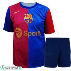 تصویر پیراهن و شورت بچگانه اول بارسلونا بانام وشماره یامال Barcelona Home 2024-25 Kit 