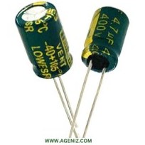 تصویر خازن الکترولیت 4.7uF-50V electrolytic capacitor 4.7uF-50V