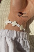 تصویر دستبند پاستیلی صدفی سفید ا White shell pastel bracelet White shell pastel bracelet