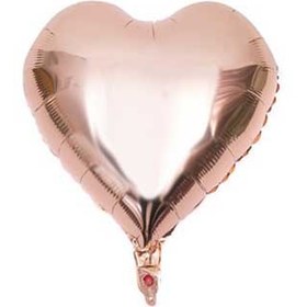 تصویر بادکنک فویلی قلب رز گلد 