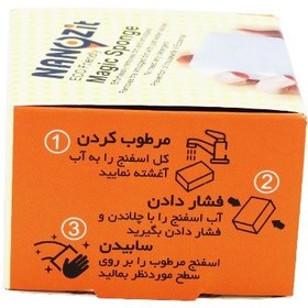 تصویر اسفنج تمیز کننده خودرو نانوزیت مدل magic sponge car3 بسته 3 عددی 