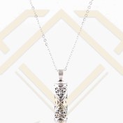 تصویر مدال نقره جا حرزی طرح پیچک با حرز امام جواد 