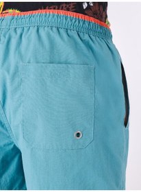 تصویر Slim Fit Orta Bel Mavi Erkek Deniz Şortu 