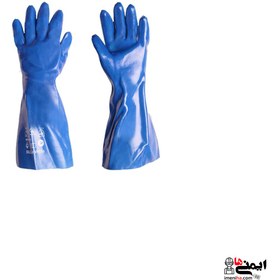 تصویر دستکش ضد حلال پوشا (بلند-آبی) Anti-acid-gloves-pusha-high