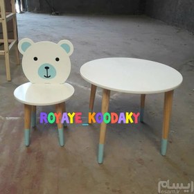 تصویر میز و صندلی خرسی کودک 