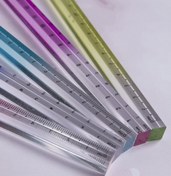 تصویر خط کش مکعبی کریستالی ۲۰ سانتی - زرد 