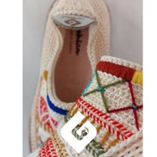 تصویر خرید گیوه مردانه شیری طرح گبه دست بافت 