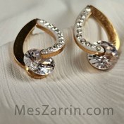 تصویر گوشواره اشکی نگین دار 