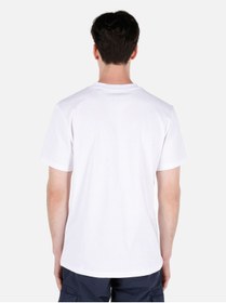 تصویر تی شرت سفید مردانه یقه دوچرخه برش طبیعی چاپ شده مردان پوست آستین کوتاه T SHIRT کولینز Colin’s 