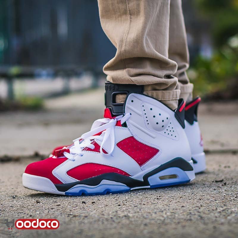 jordan retro 6 white and red