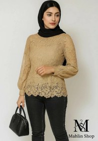 تصویر شومیز گیپور کد ۱۲۰ - مشکی / ۲ 