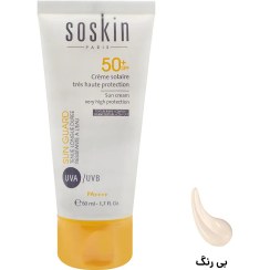 تصویر کرم ضد آفتاب بی رنگ SPF 50 ساسکین Soskin Sunscreen SPF 50