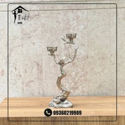 تصویر شمعدان شاخه و گنجشک فلزی 