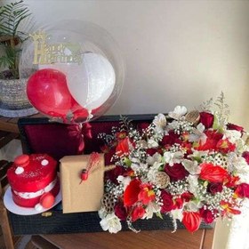 تصویر گل بادکنکی کیک قرمز 8191 