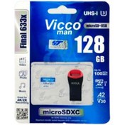 تصویر مموریmicroSDXC ویکومن مدل Final 633x سرعت 100MBs ظرفیت 128 گیگابایت به همراه مبدل میکرو به USB 