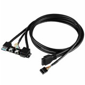 تصویر پورت جلوی کیس سیلورستون Type-A + Type-C + Audio + MIC SilverStone G11313530-RT Internal USB Type-A Type-C Audio Connector