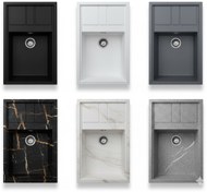 تصویر سینک ظرفشویی گرانیتی لوتوس تک لگن توکار سایز ۸۰ در ۵۰ 