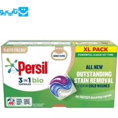 تصویر قرص ماشین لباسشویی هلندی پرسیل Persil 3 in 1 Bio مناسب انواع لباس ها بسته 40 عددی 